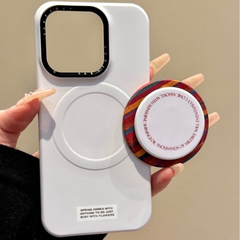 Stripe Bracket Magnetic Simple Phone Case For iPhone