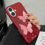 Pink Butterfly Jelly Phone Case For iPhone