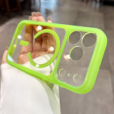 Magnetic Solid Color Transparent Phone Case For iPhone