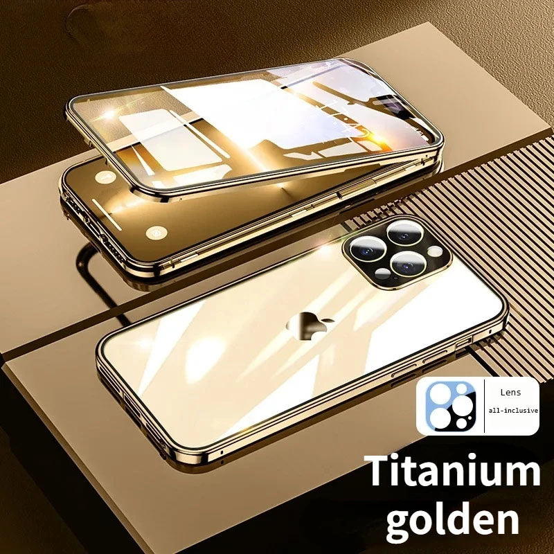 Metal Double-layer Magnetic Case For iPhone