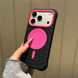 Color-blocking Wavy Magnetic Shockproof Phone Case For iPhone
