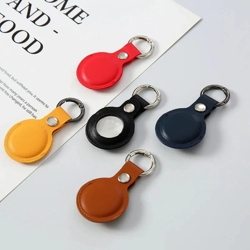 PU Leather Keychain Protective For Airtag Tracker