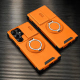 Slide Lens Protection Magnetic Holder Armor Case For Samsung