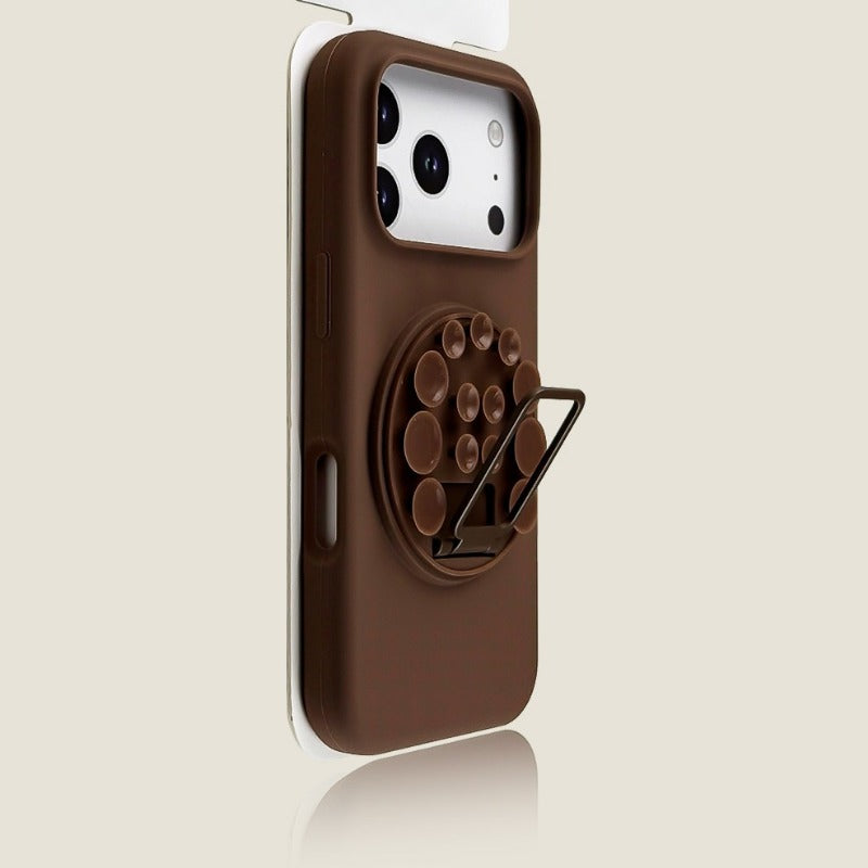 Suction Cup Bracket Silicone Phone Case For iPhone