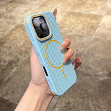 Contrast Color Heat Dissipation Magnetic Phone Case For iPhone
