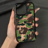 Camouflage Transparent Phone Case For iPhone