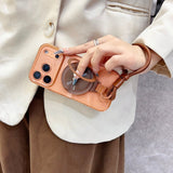 Magnetic Rotating Stand Lanyard Phone Case For iPhone