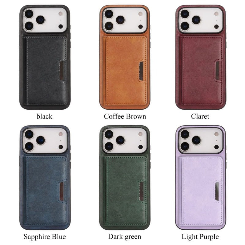 Card Holder Integrated Magnetic Phone Case For iPhone