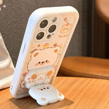 Bear Rotating Mirror Stand Phone Case For iPhone