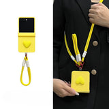 Heart-shaped Crossbody Phone Case with Carrying Strap For Samsung Z Flip 7 6 5