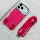 Denim Surface Lanyard Phone Case For iPhone
