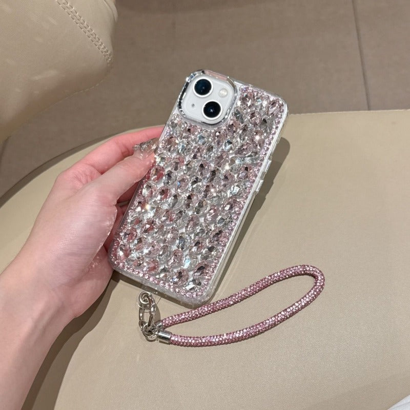 Electroplating 3D Glass Rhinestone Phone Case For iPhone