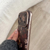 Full Screen Retro Vibrant Flower Strap Phone Case For iPhone