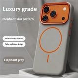 Elephant Leather Texture Simple High-end Magnetic Phone Case For iPhone