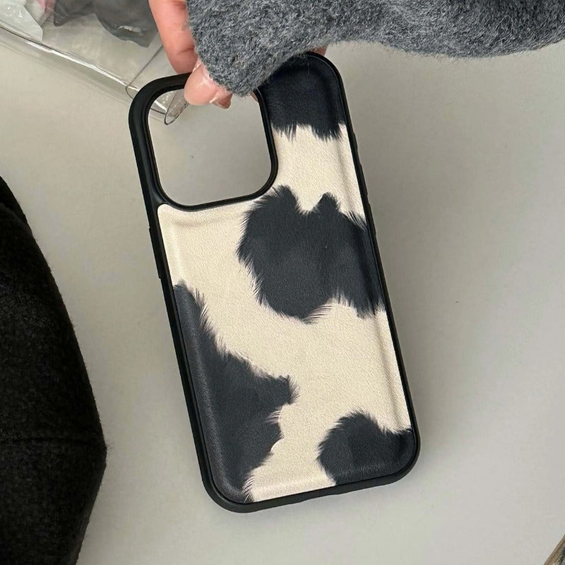 Leather Shell Black White Cool 3D Phone Case For iPhone