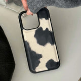 Leather Shell Black White Cool 3D Phone Case For iPhone