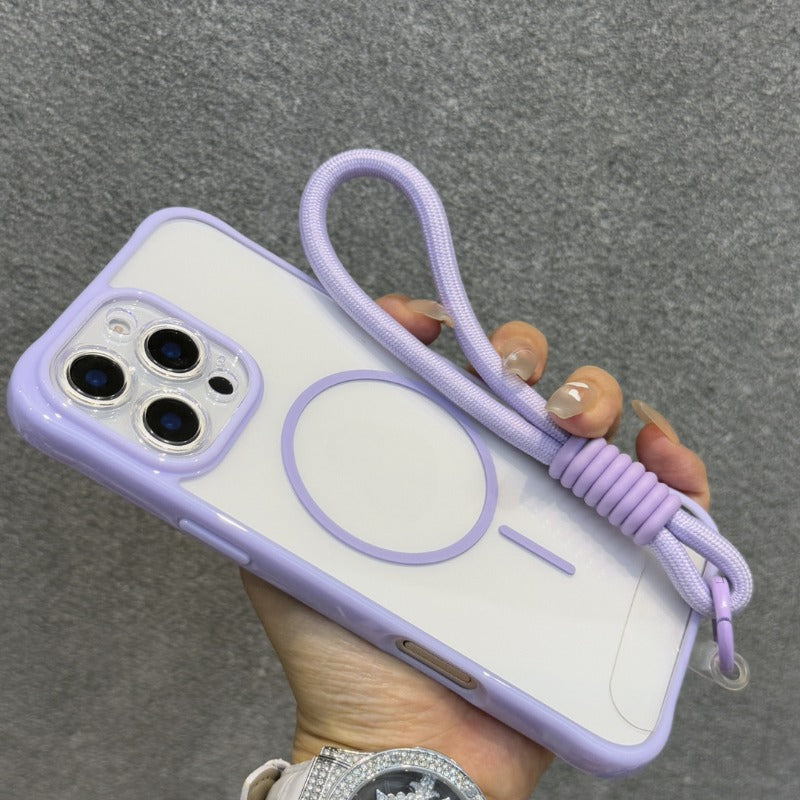 Thin Circle Magnetic Transparent Phone Case For iPhone