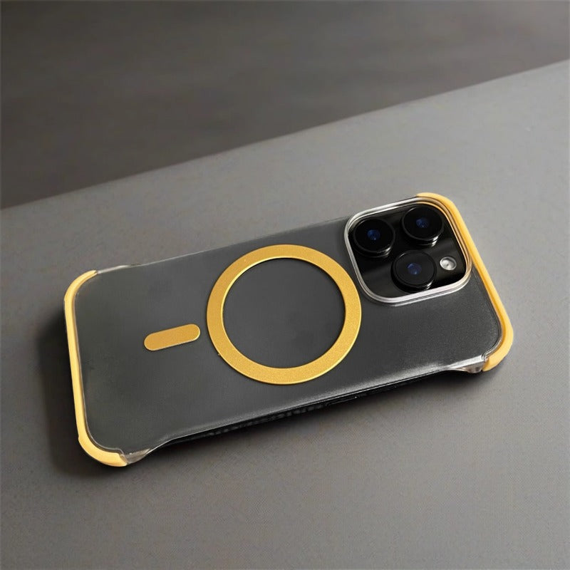 Silicone Borderless Magnetic Charging Phone Case For iPhone