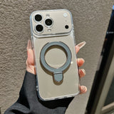 Magnetic Ring Holder Large Window Phone Case for iPhone