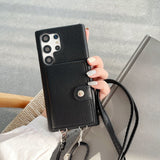 Card Slot Lanyard Half-covered Mobile Phone Case For Samsung