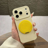 Yellow Stand Minimalist Phone Case For iPhone