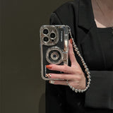 Leather Electroplating Camera Handbag Crossbody Soft Case For iPhone