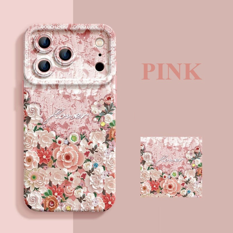 Oil Painting Flower Phone Case For iPhone