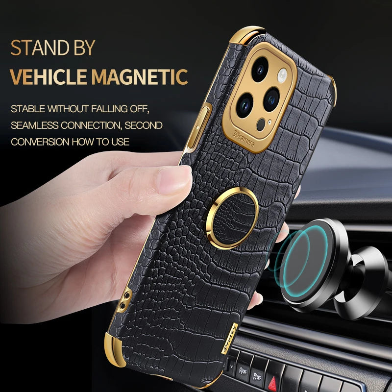 Leather Plating Silicone Case For iPhone