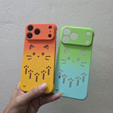 Cat-shaped Cutout Frameless Phone Case For iPhone