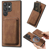 2 IN 1 Magnetic Cards Bag Detachable Vintage Leather Case For Samsung