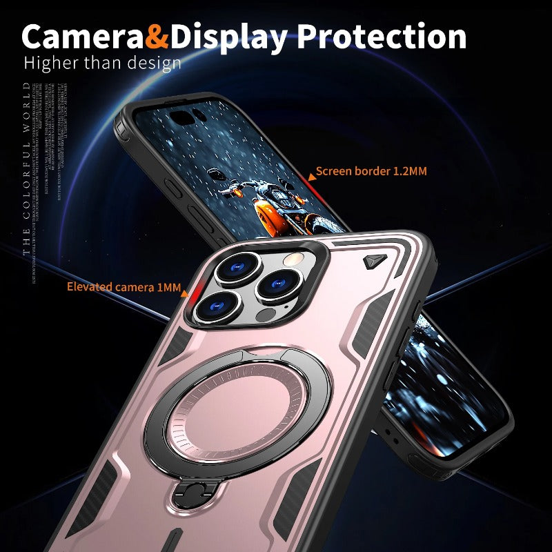 Armor Metal Ring Kickstand Back Case For iPhone