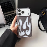 3D Hollow Flame Dissipate Heat Phone Matte Case for iPhone