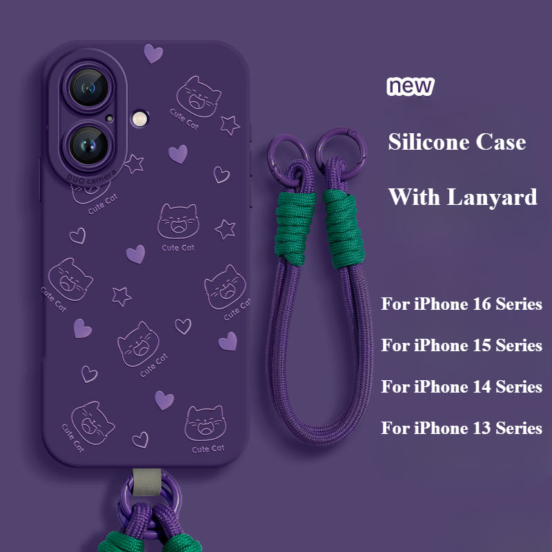 New Silicone Phone Case with Lanyard For iPhone