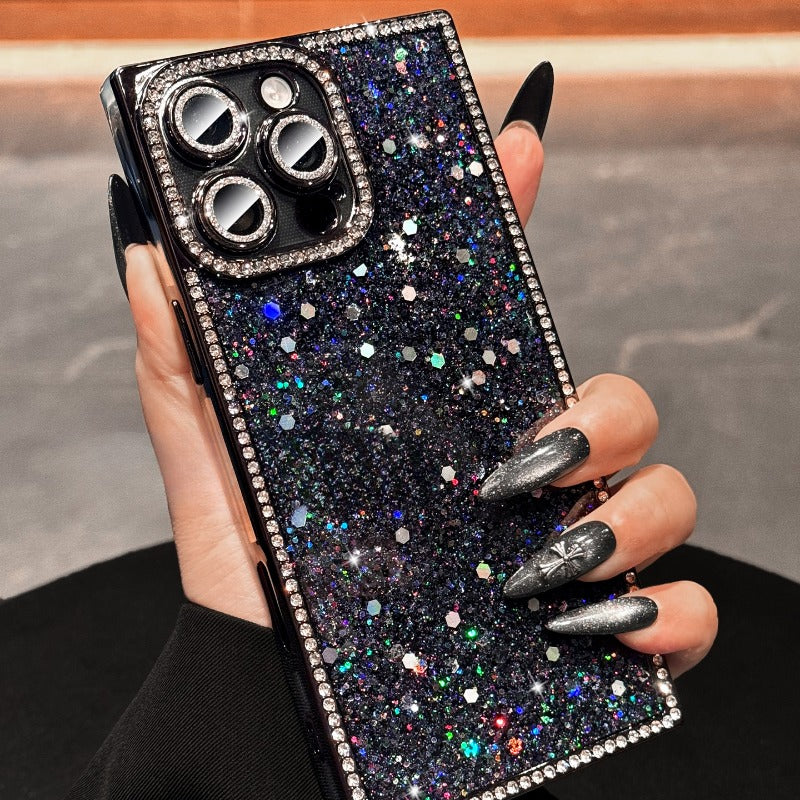 Glitter Lens Film Phone Case For iPhone
