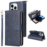 Flip Zipper Card Holder Phone Case For iPhone