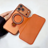 Transparent Flip Stand Card Holder Phone Case For iPhone