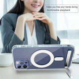 Stand Clear Magnetic Phone Case with Kickstand Transparent Holder  for iPhone