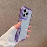Clear PC+TPU 3 in 1 Anti-drop Armor Phone Case For iPhone