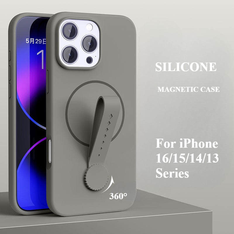 Liquid Silicone Magnetic Ring Phone Case For iPhone