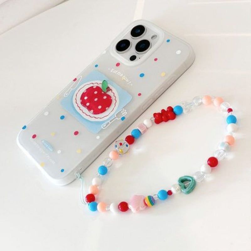 Polka Dot Lanyard Silicone Phone Case For iPhone