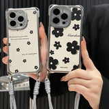 Black Floral Phone Case For iPhone