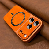 Artificial Leather Matte Magnetic Phone Case For iPhone