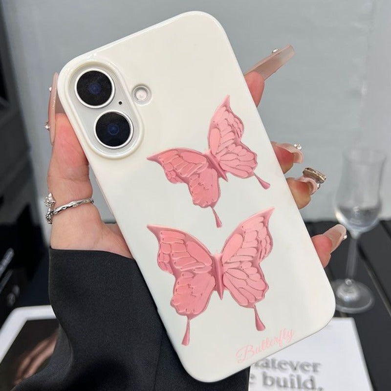 Pink Butterfly Jelly Phone Case For iPhone