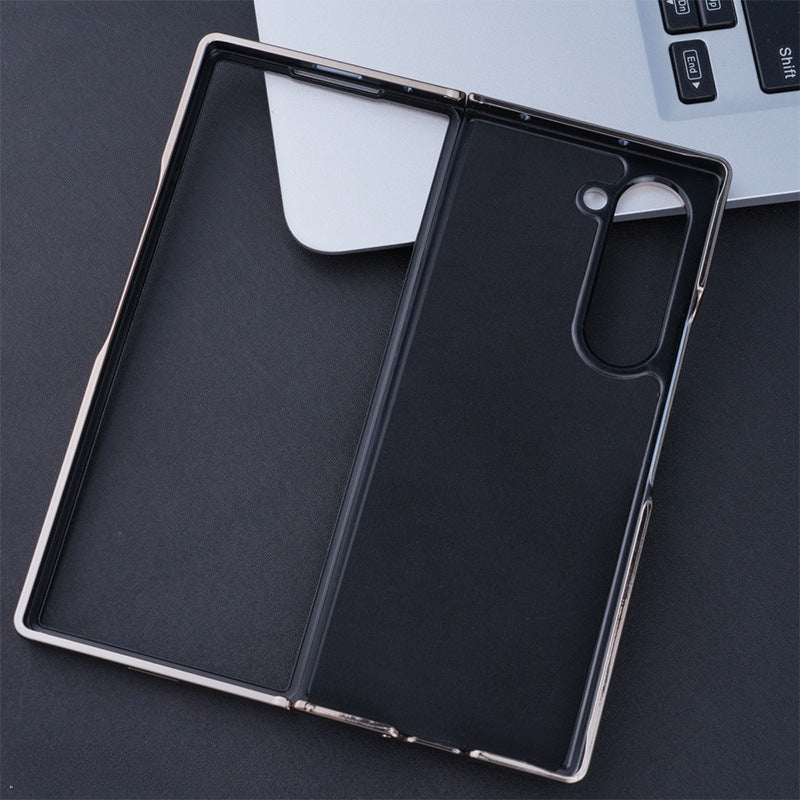 Electroplating Touch Pen PU Leather Holder Phone Case For Samsung Z FOLD