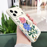 Beautiful Flowers Liquid Silicone Phone Case For iPhone