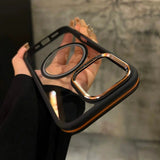 Two-color Simple Transparent Magnetic Phone Case For iPhone
