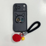 3D Cat Lanyard Anti-drop Phone Case For iPhone
