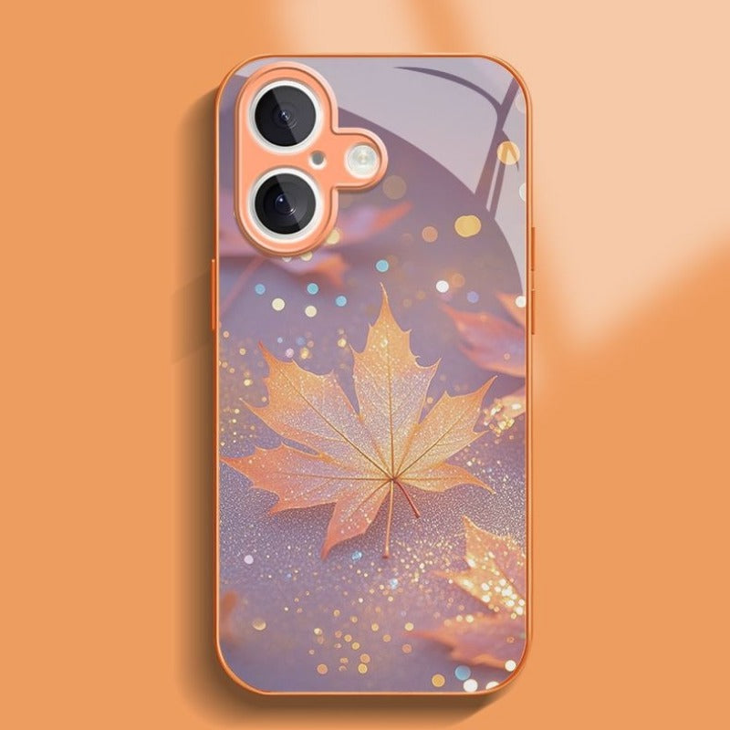 Maple Leaf Glass Phone Case For iPhone