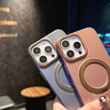 Corrugated 360 °rotating Magnetic Bracket Phone Case For iPhone