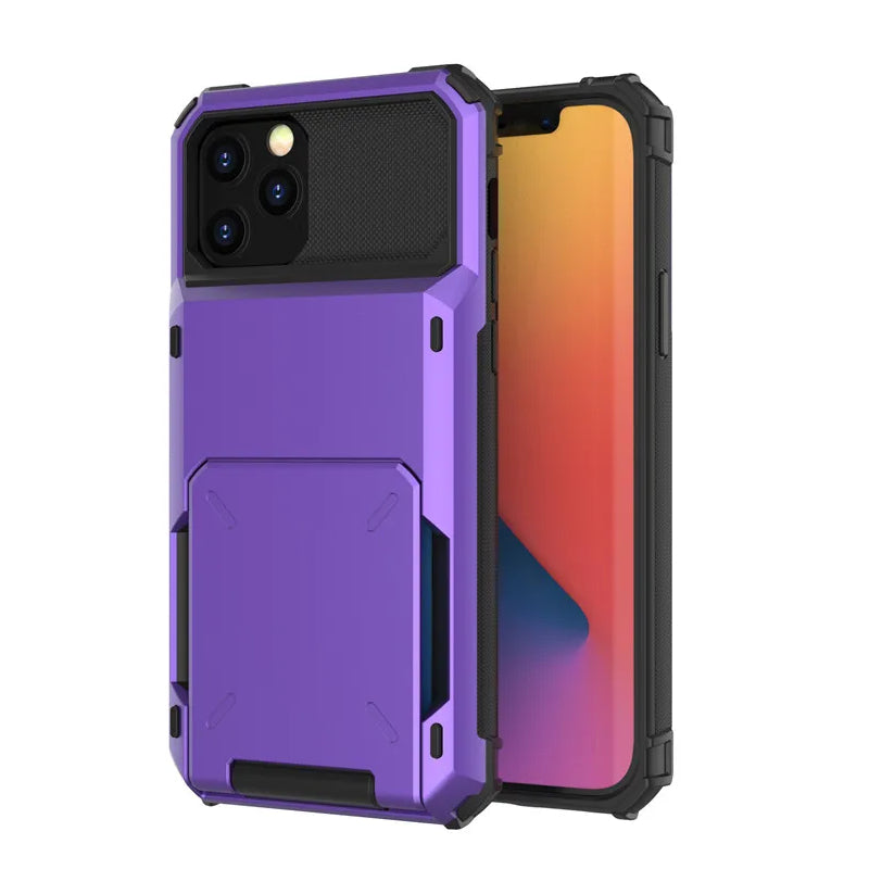 Wallet 4-Card Slot Credit Phone Case For iPhone